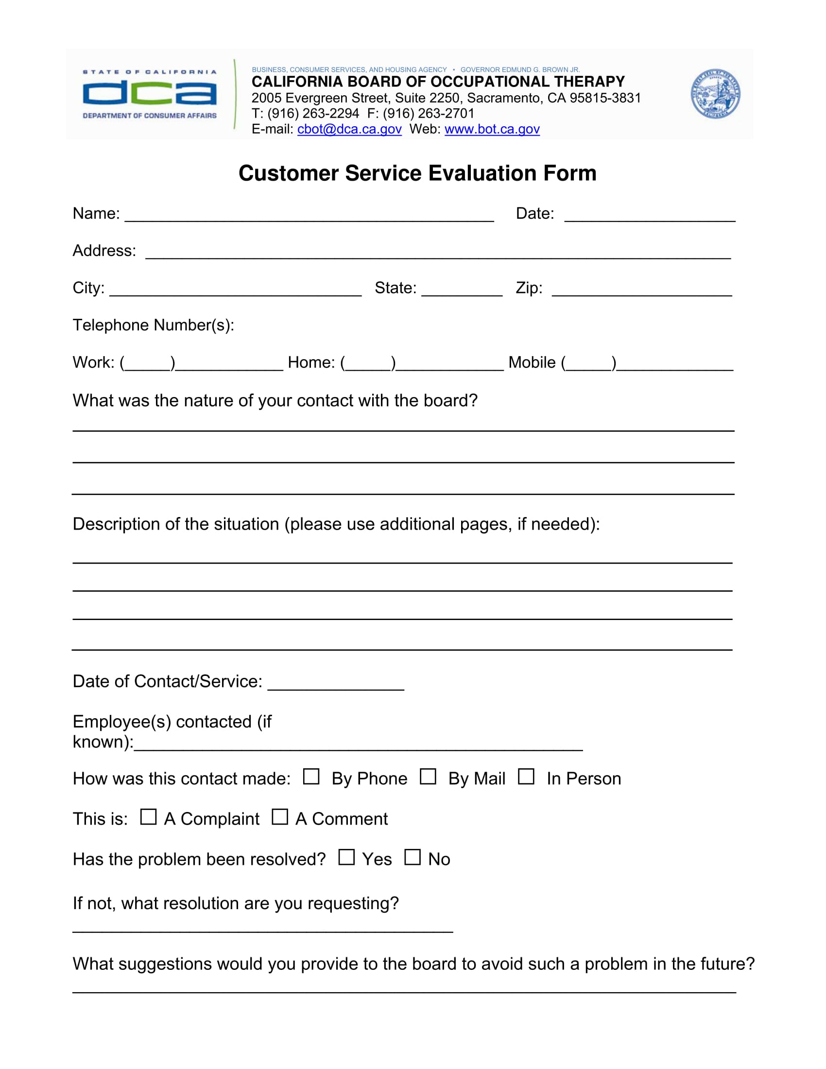 customer-service-evaluation-form-template