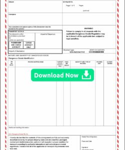 dangerous-goods-declaration-form-template