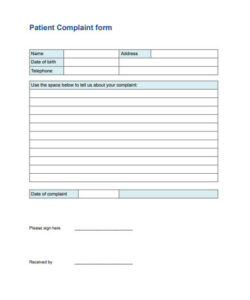 dental-patient-complaint-form-template