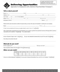dominos-interview-questionnaire-form-template