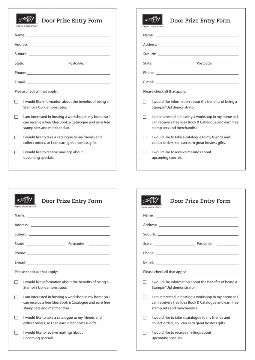 door-prize-registration-form-template