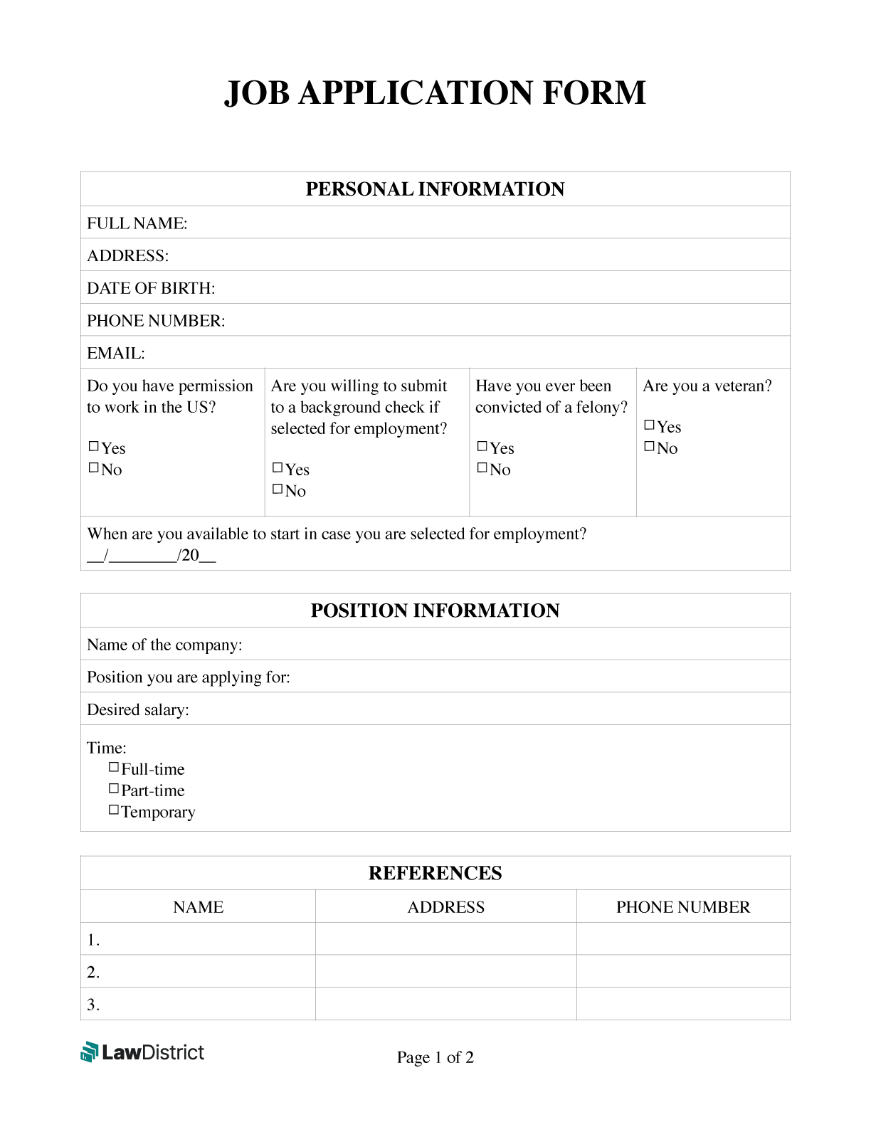 drafter-job-application-form-template