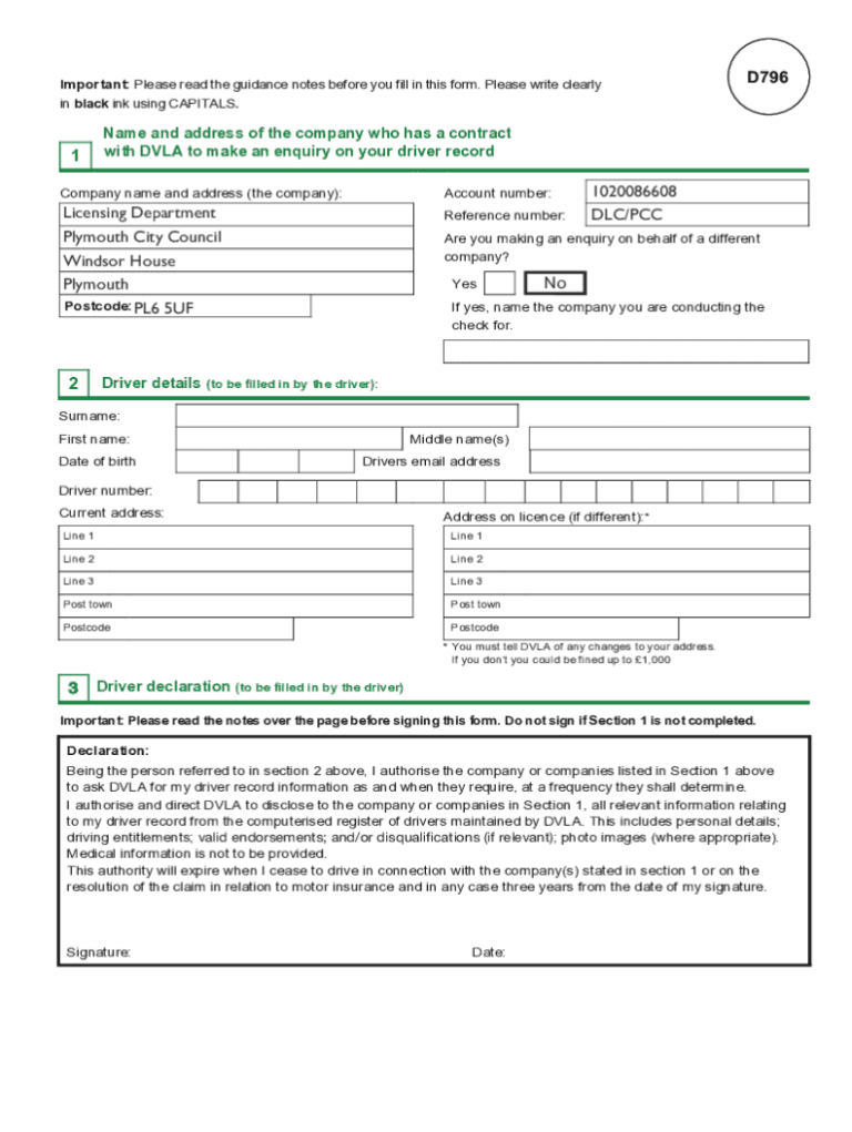 Driving Licence Check Consent Form Template