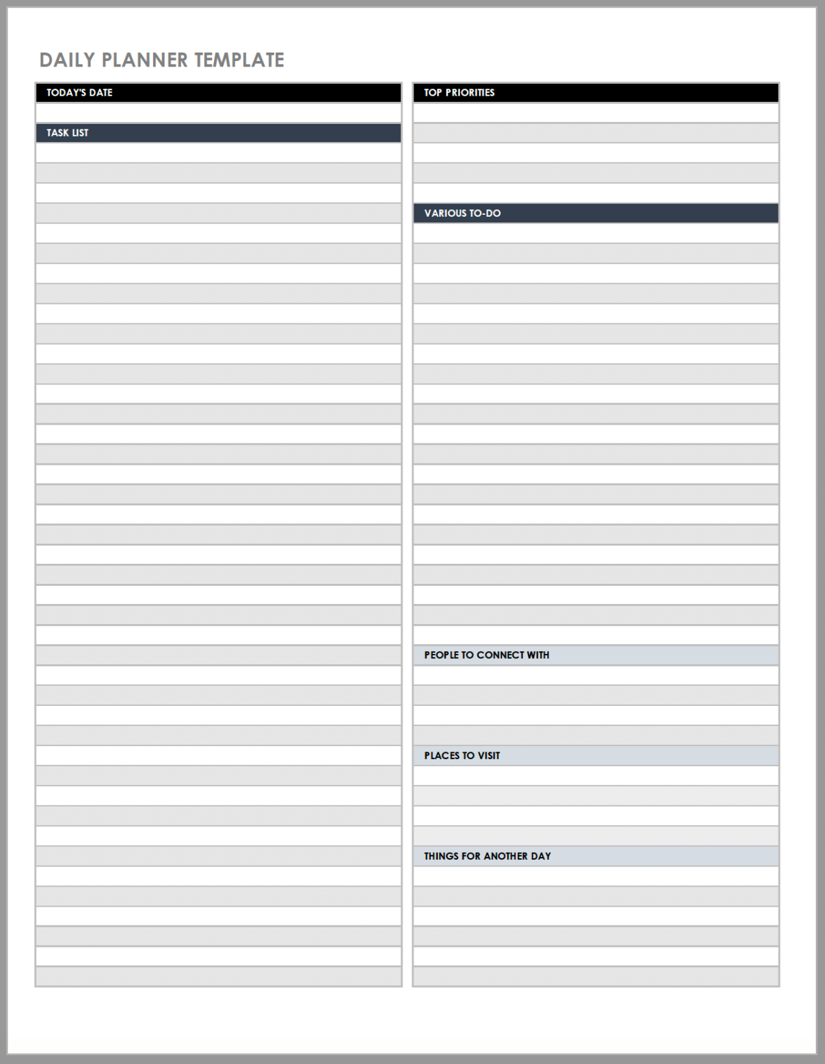 Employee Daily Assignment Form Template