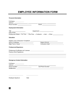 employee-general-information-form-template