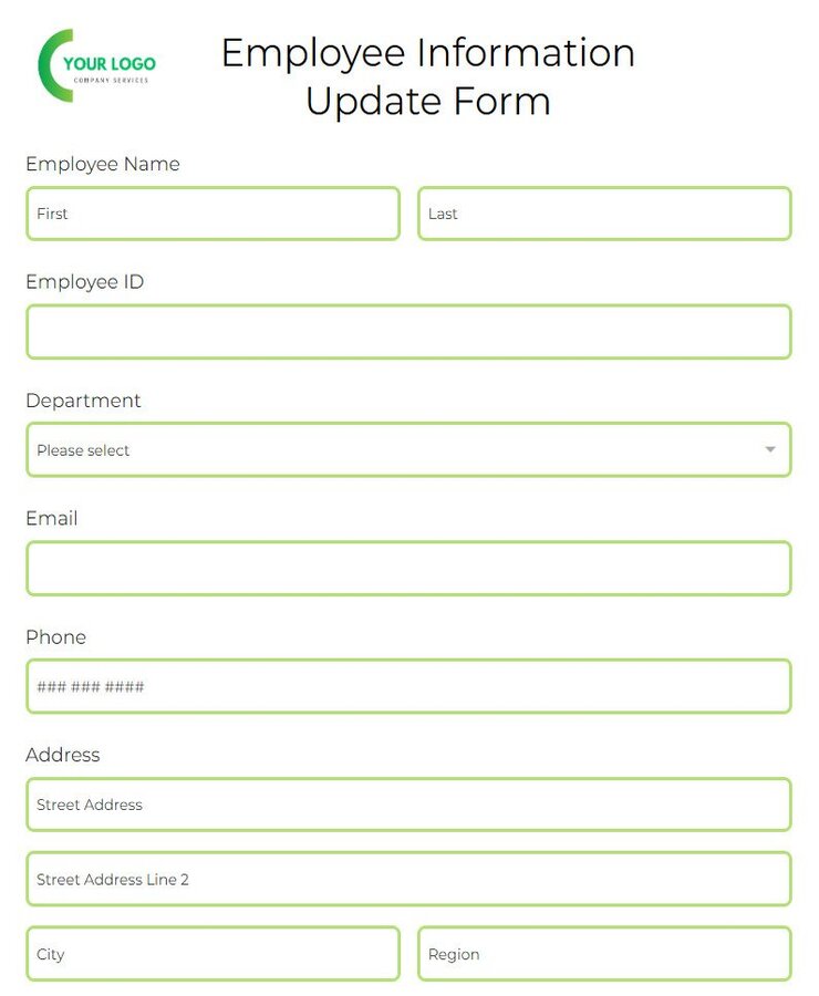 employee-personal-information-update-form-template