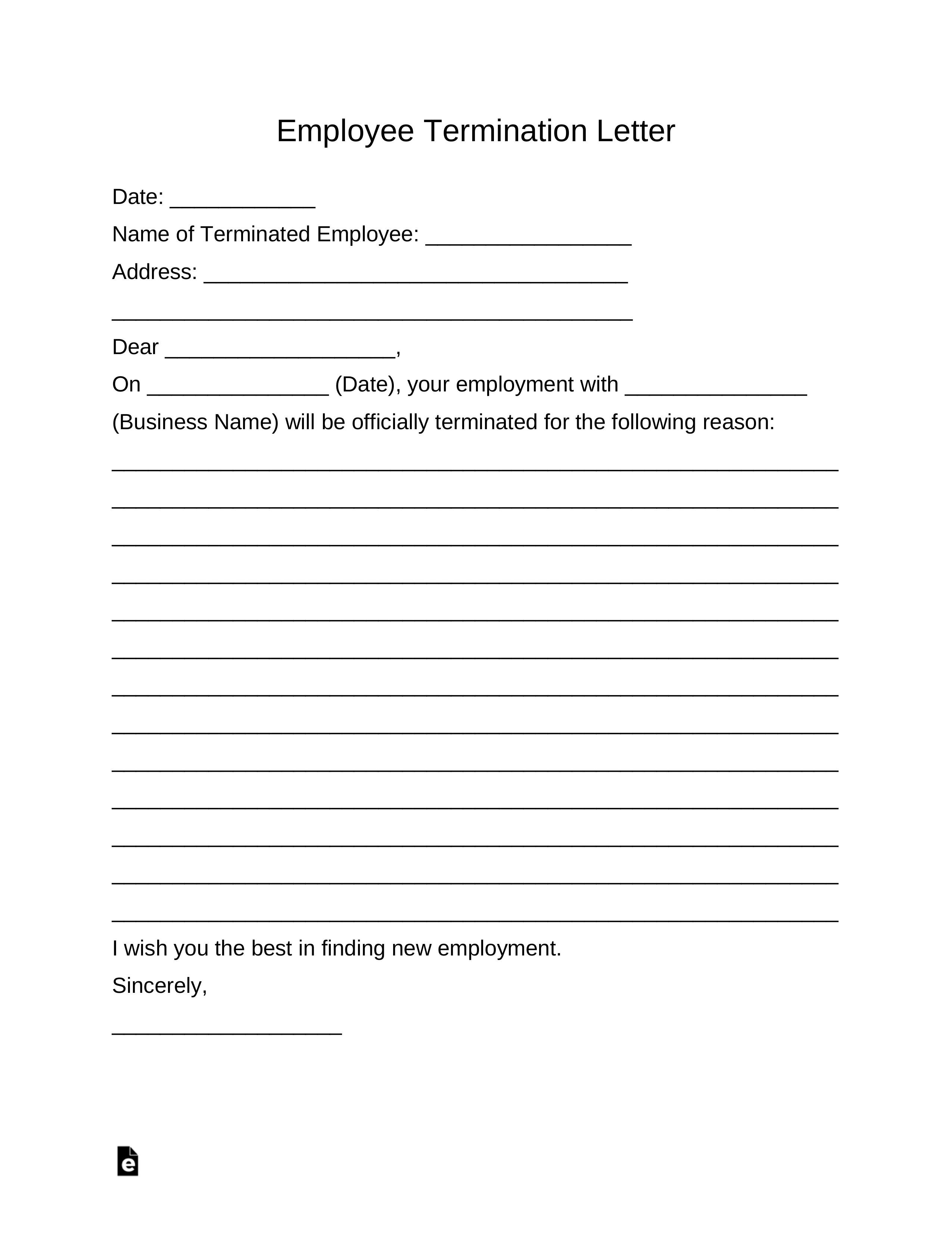 end-of-employment-form-template