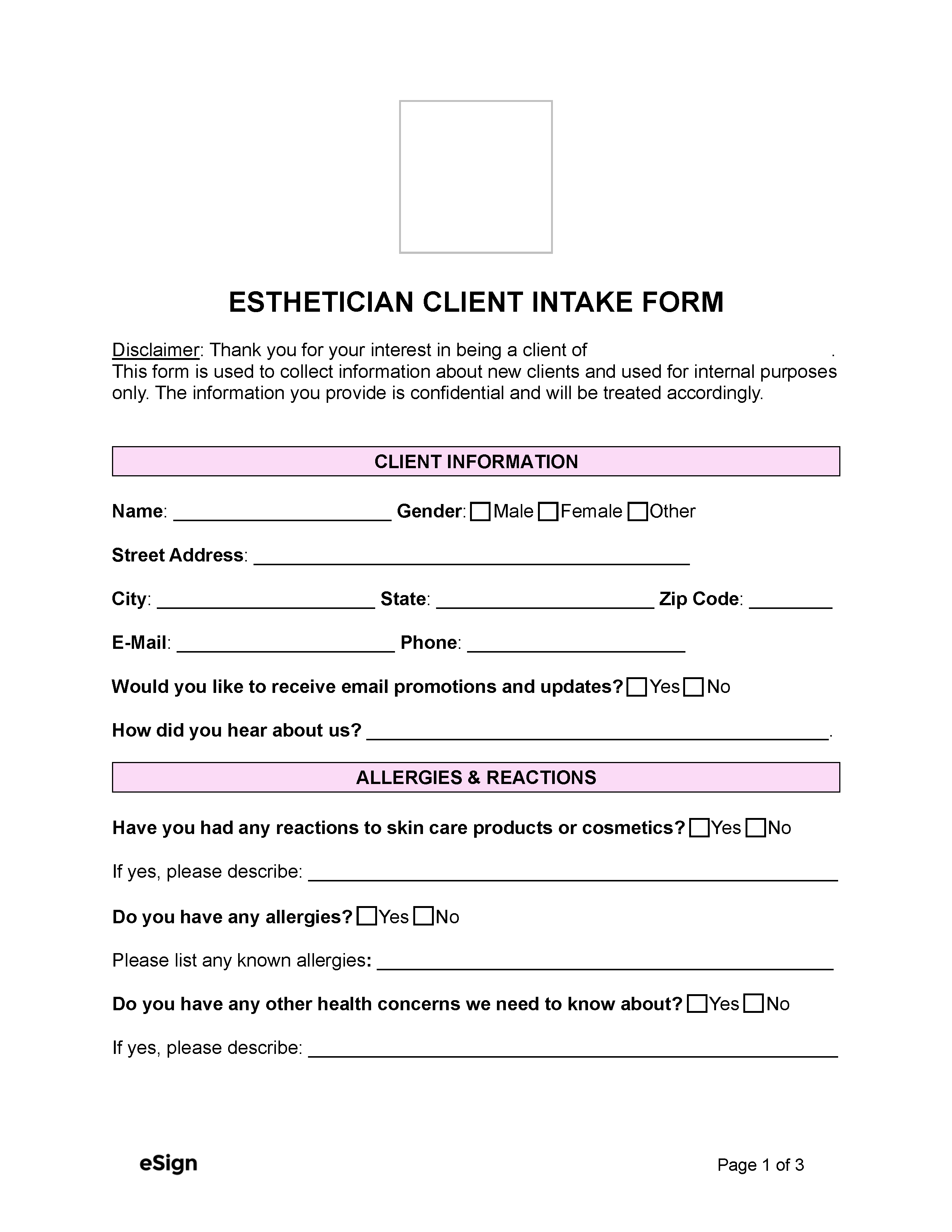 facial-client-intake-form-template