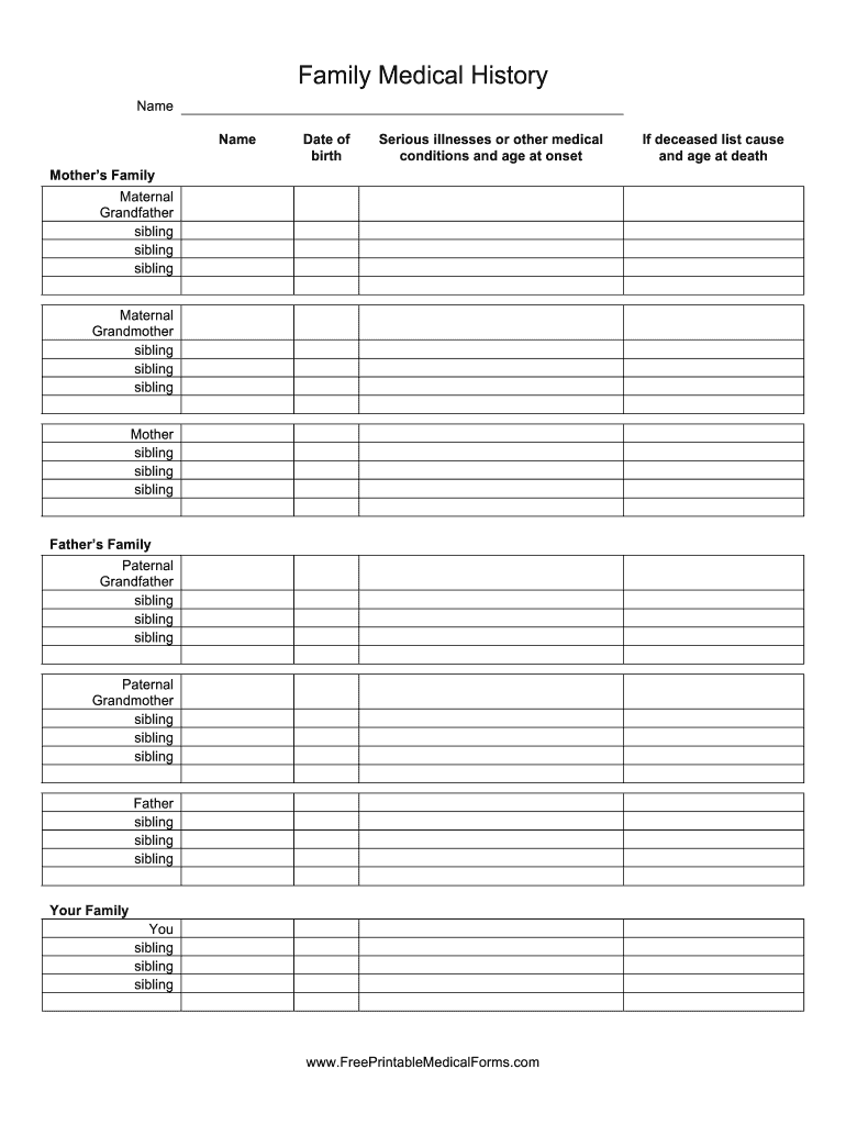 family-medical-history-form-template