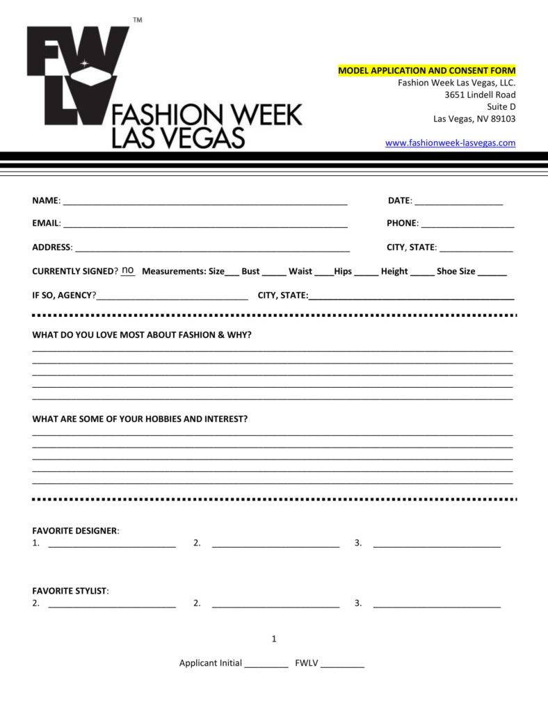 fashion-model-application-form-template