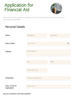 financial-aid-application-form-template