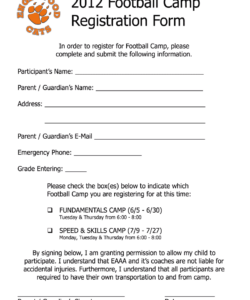 football-camp-registration-form-template