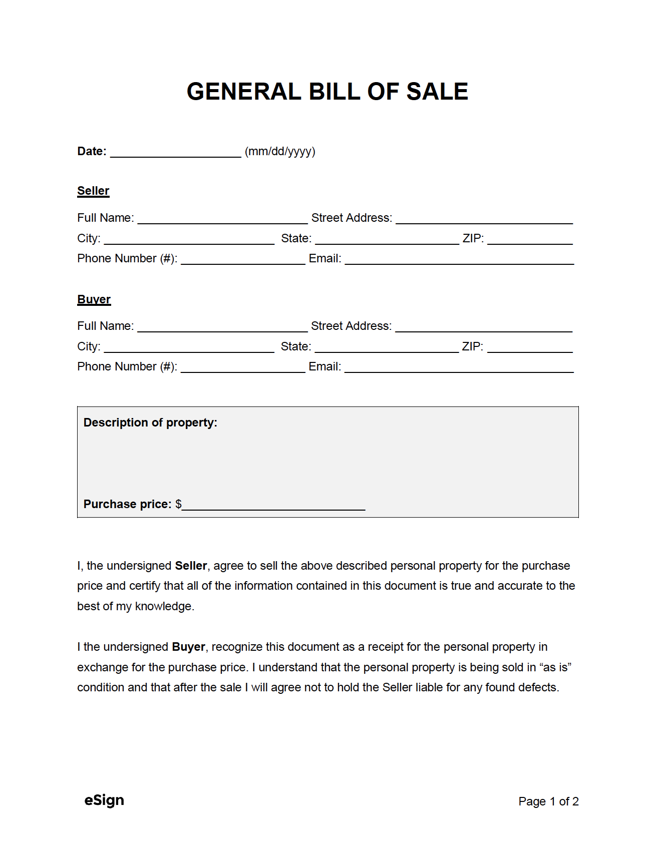 general-bill-of-sale-form-template
