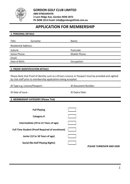 golf-club-membership-application-form-template