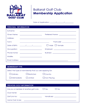 golf-club-membership-form-template