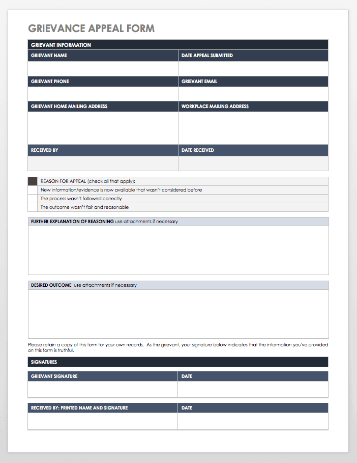 grievance-committee-appeal-form-template