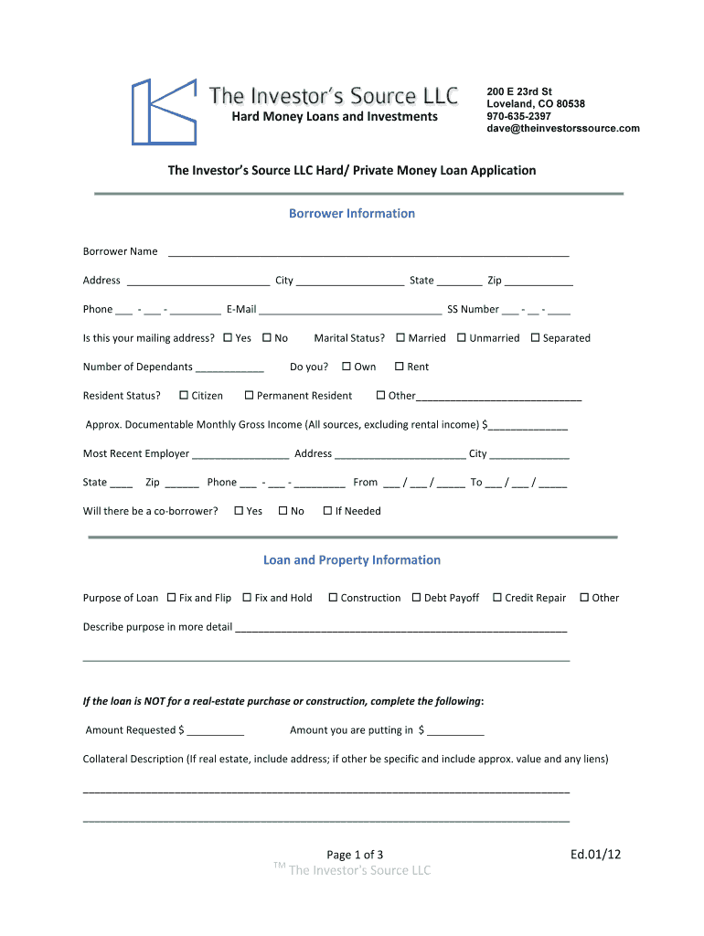 hard-money-intake-form-template