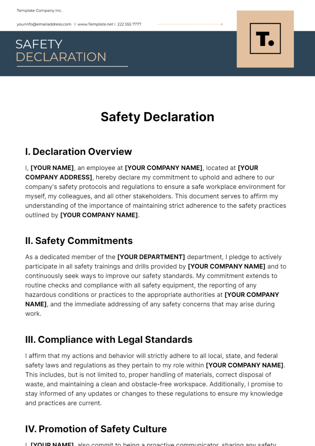 health-and-safety-declaration-form-template