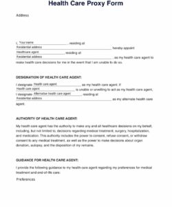 health-care-proxy-form-template