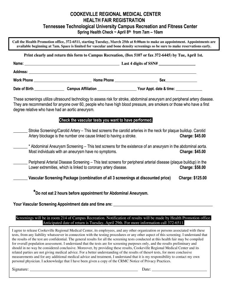 health-fair-registration-form-template