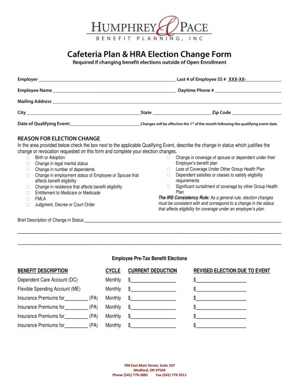 health-insurance-election-form-template