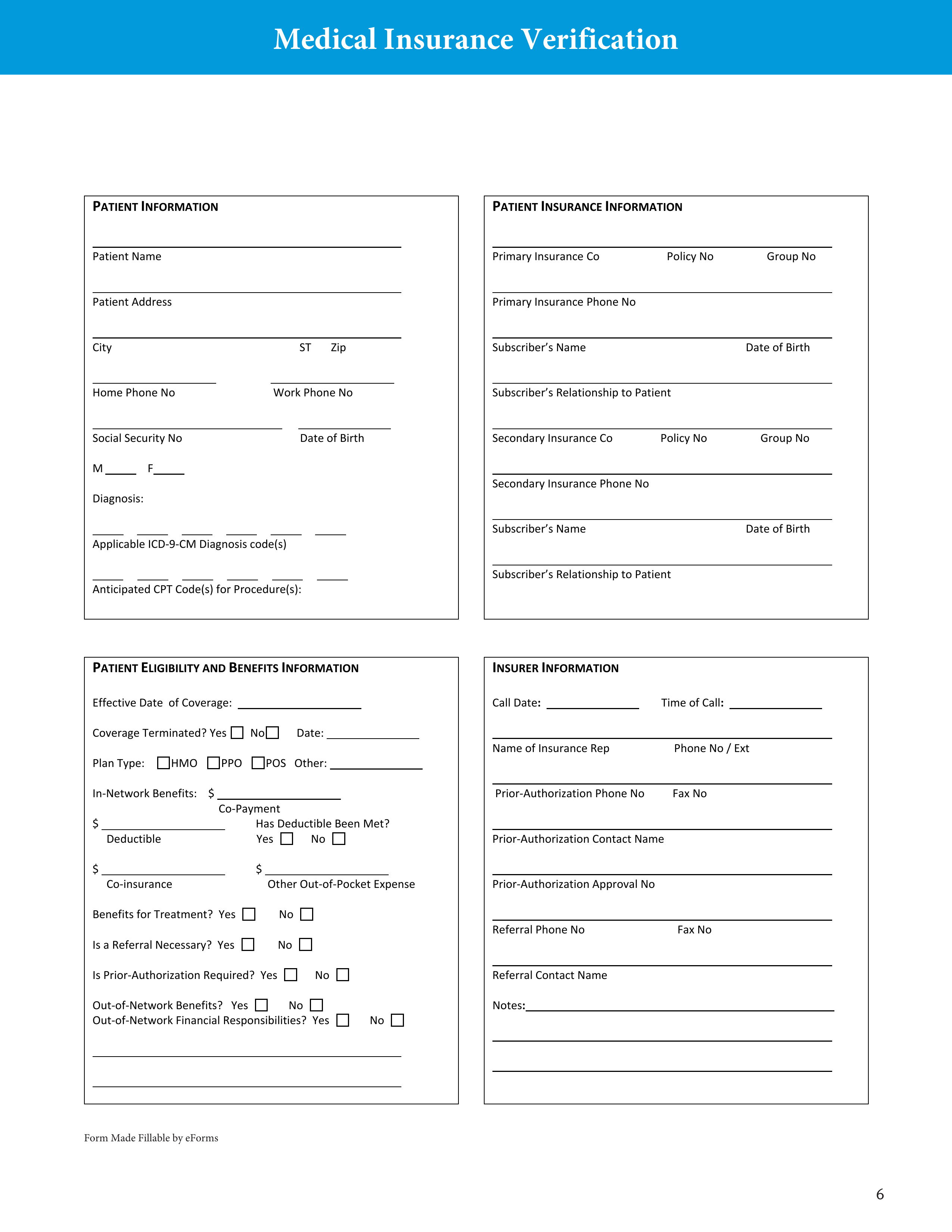 health-insurance-verification-form-template