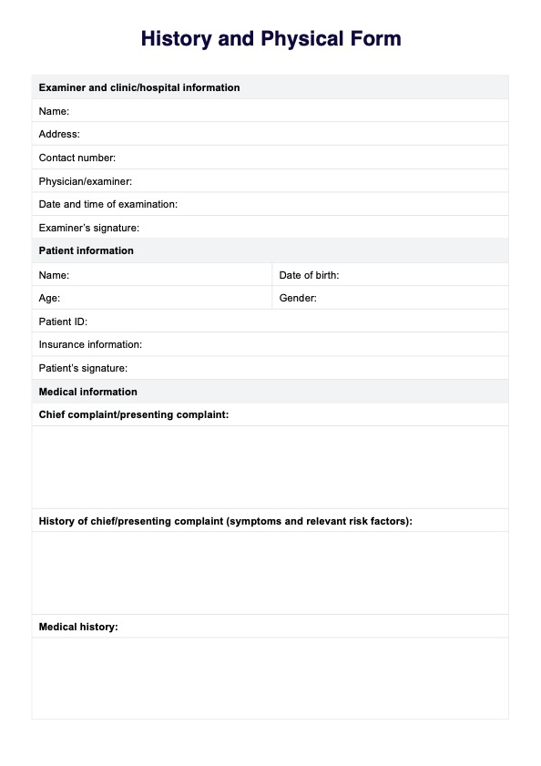 history-and-physical-form-template