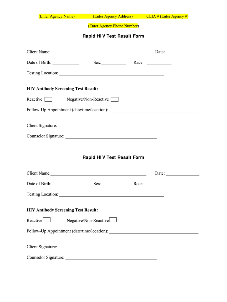 hiv-test-results-form-template