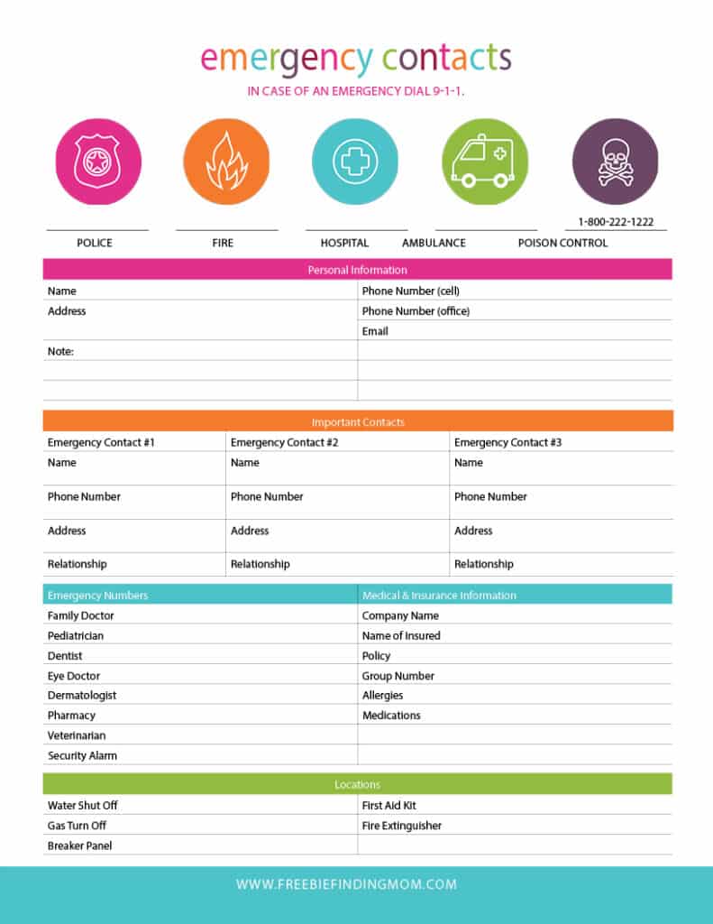 home-emergency-contact-form-template