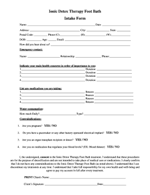 ionic-footbath-intake-form-template