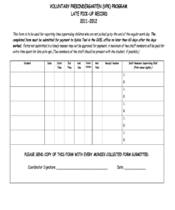 late-pick-up-form-template