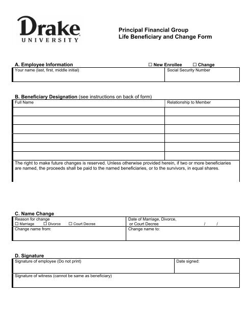 life-insurance-beneficiary-form-template