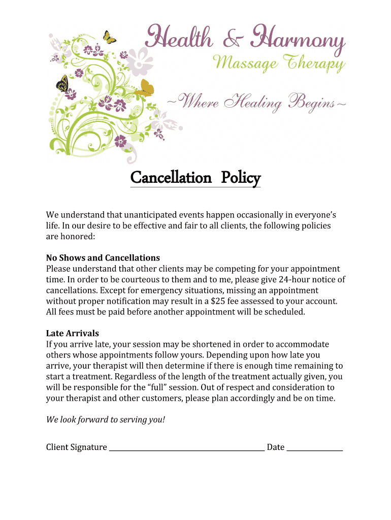 massage-therapy-cancellation-policy-form-template