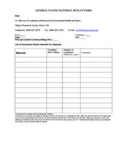 material-pick-up-form-template
