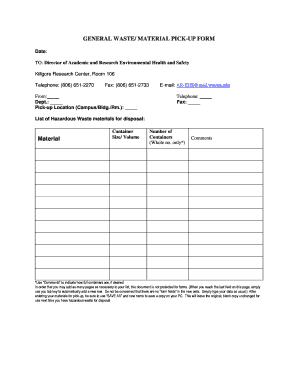 material-pick-up-form-template
