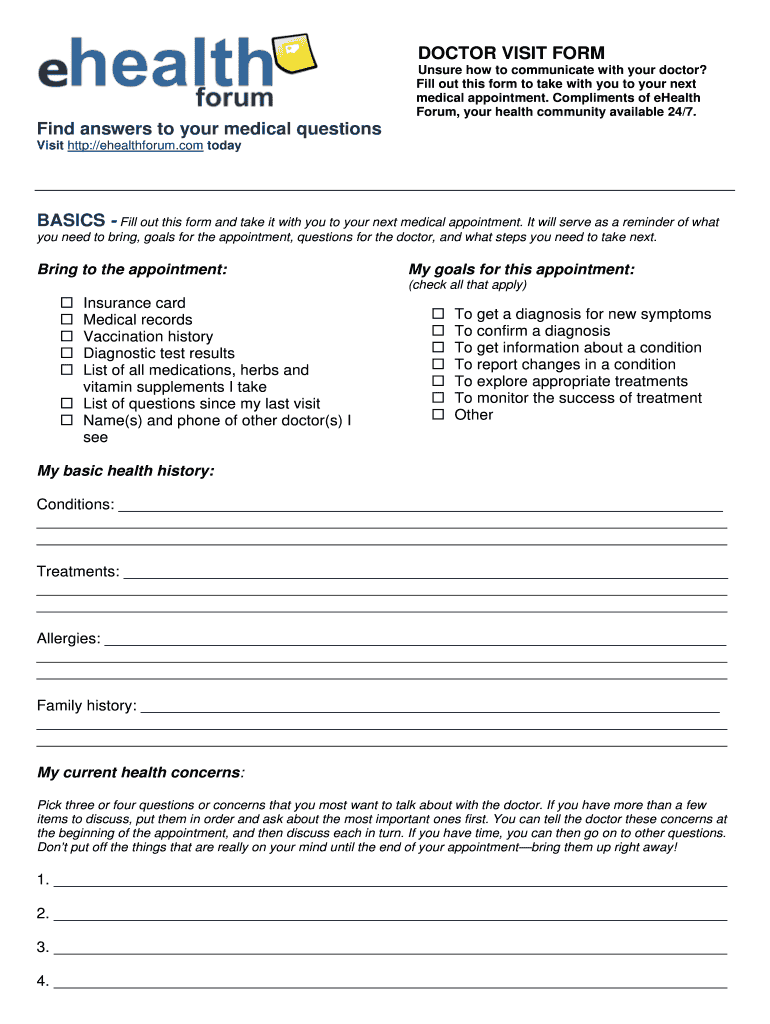 medical-doctor-visit-form-template