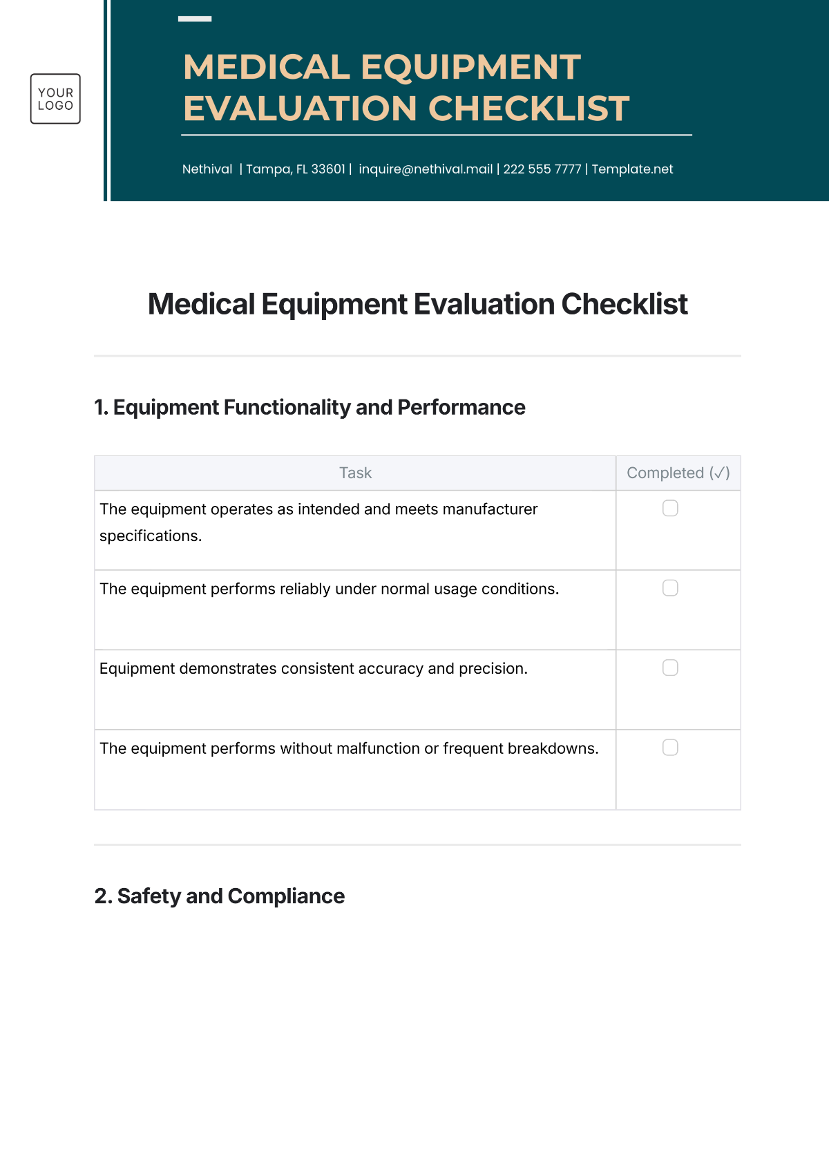 medical-equipment-evaluation-form-template