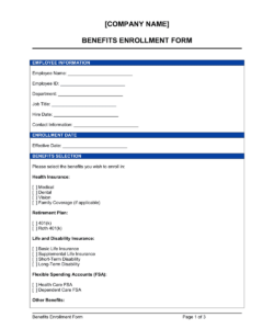 medical-insurance-enrollment-form-template
