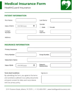 medical-insurance-registration-form-template