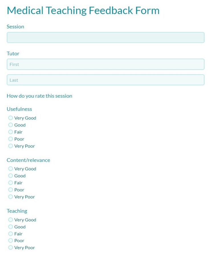 medical-teaching-feedback-form-template