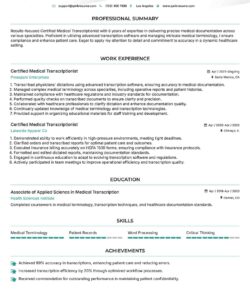 medical-transcriptionist-job-application-form-template