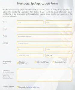 member-card-application-form-template