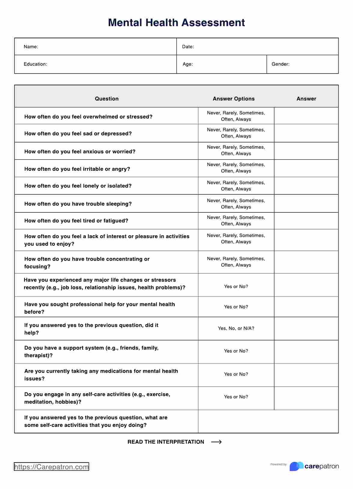 mental-health-assessment-form-template