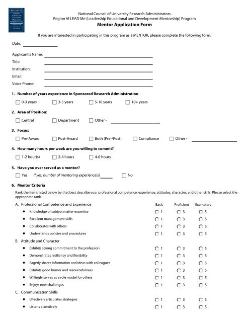 mentor-job-application-form-template