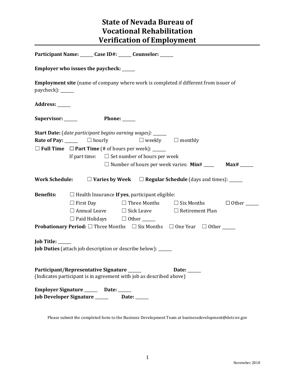 nevada-employment-verification-form-template