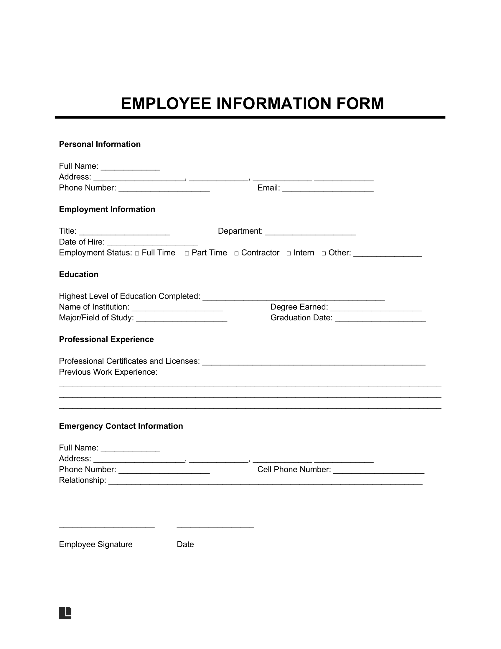 new-employee-personal-details-form-template