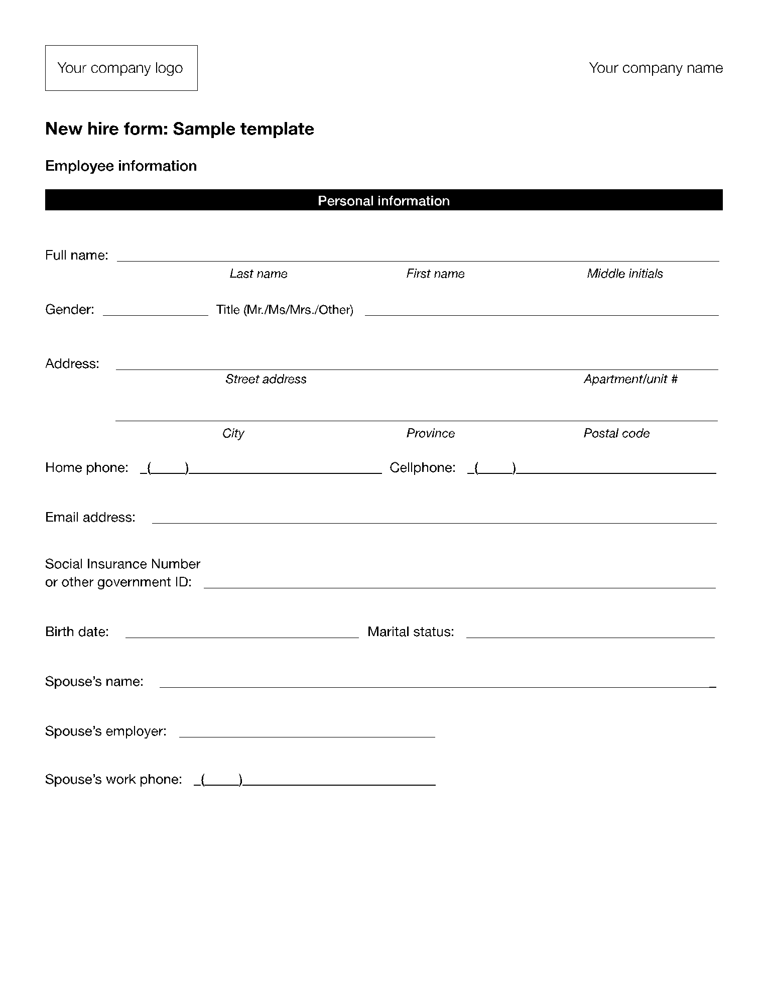 new-hire-personnel-form-template