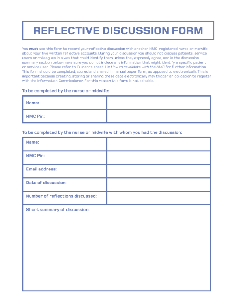 NMC Revalidation Feedback Form Template