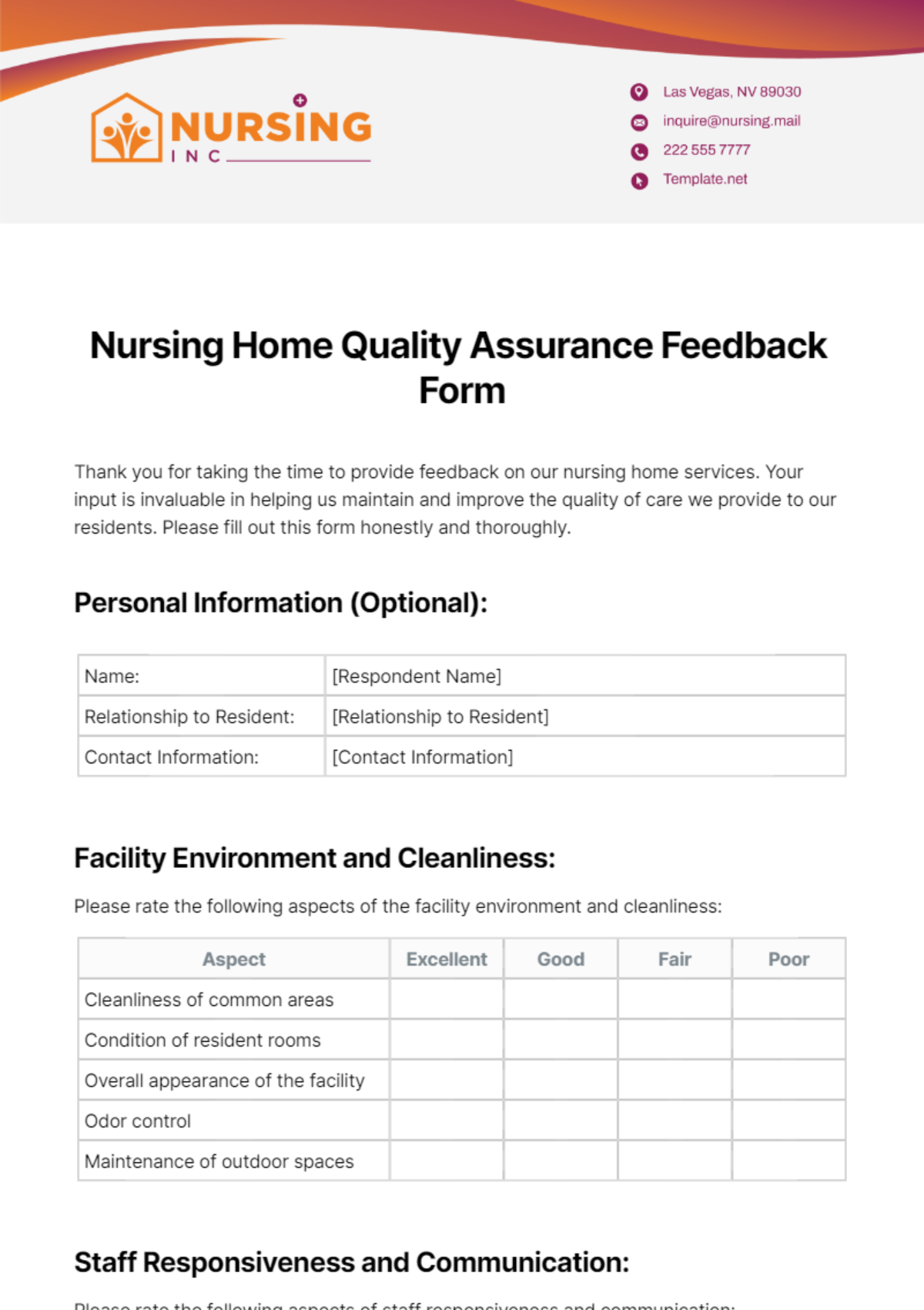 nursing-home-room-change-form-template