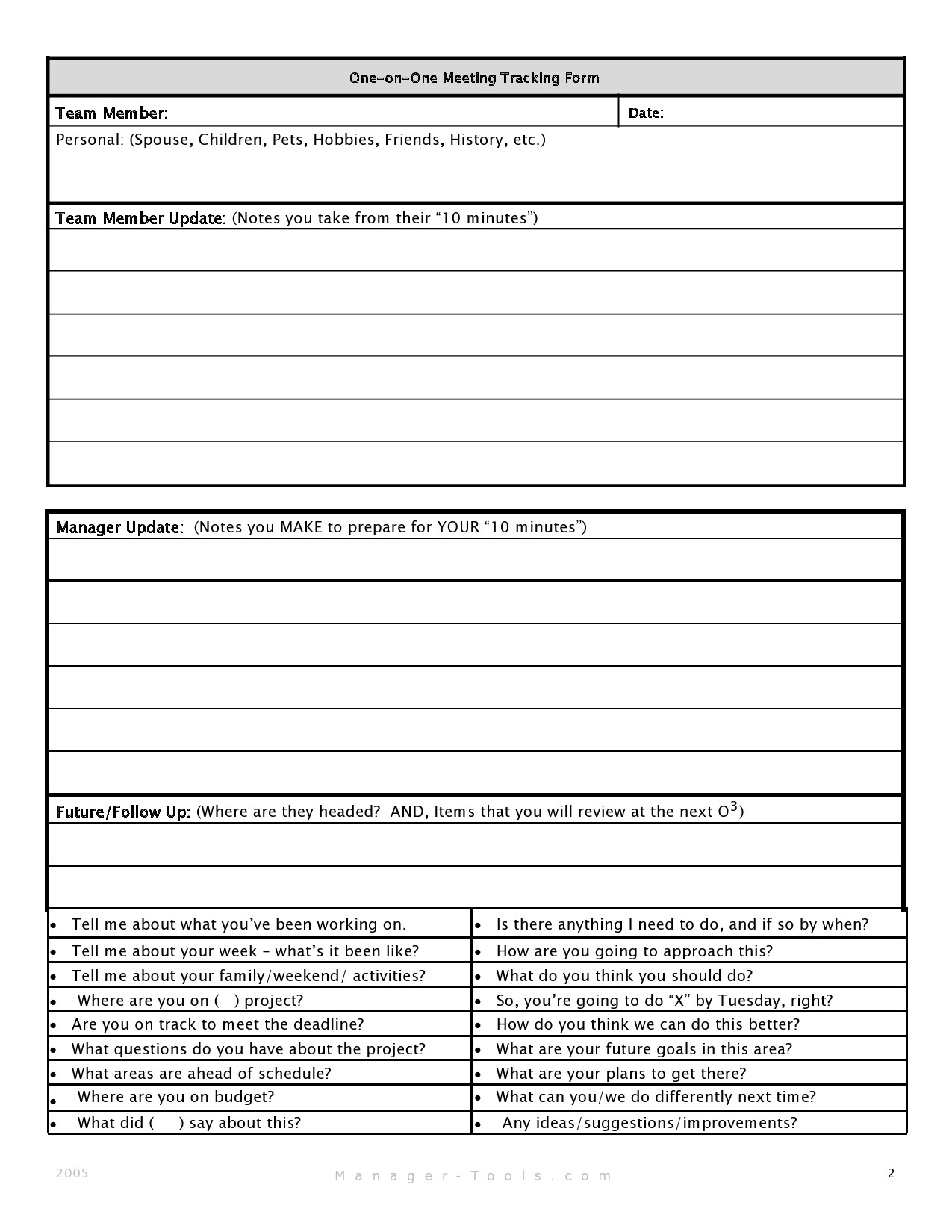 one-on-one-form-template